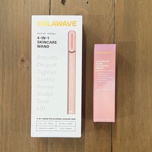 SOLAWAVE Radiant Renewal 4-in-1 Skincare Wand + Lightboost Wand Activating Serum